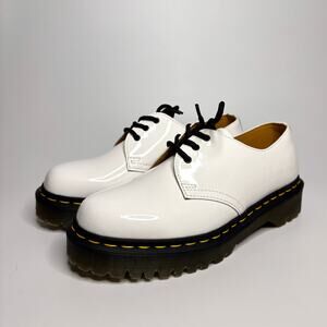 Dr. Martens Unisex 1461 Bex Patent Leather Oxford Shoes in White